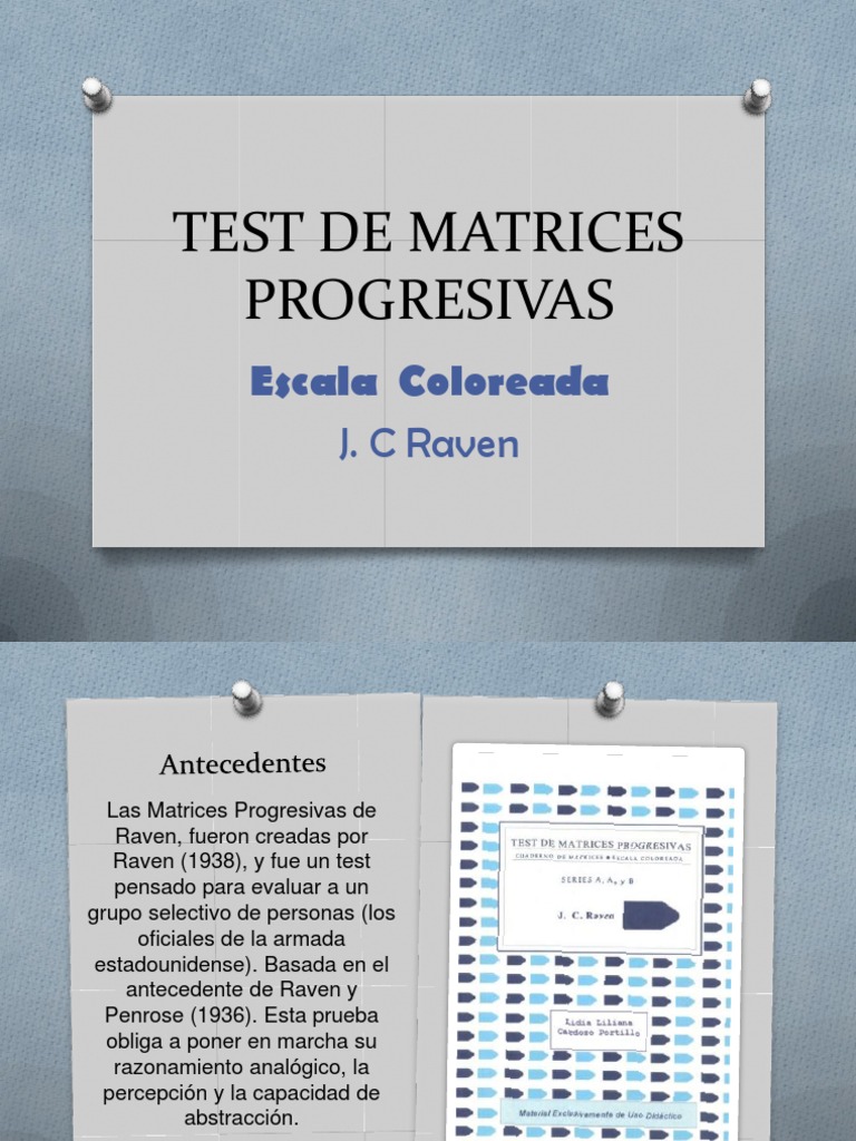 Test de Matrices Progresivas de Raven | PDF | Matriz (Matemáticas ...