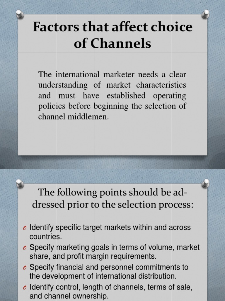 International Channel Selection Factors | PDF