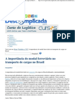 A Importância Do Modal Ferroviário No Transporte de Cargas No Brasil - Logística Descomplicada