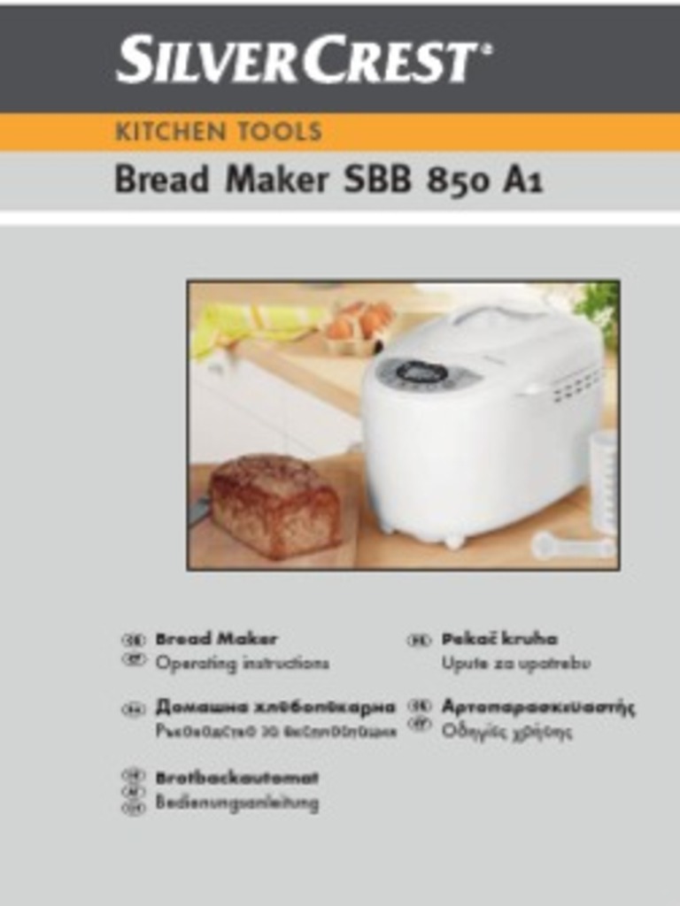 Silvercrest Bread Maker SBB 850 EDS A1 Breads Dough