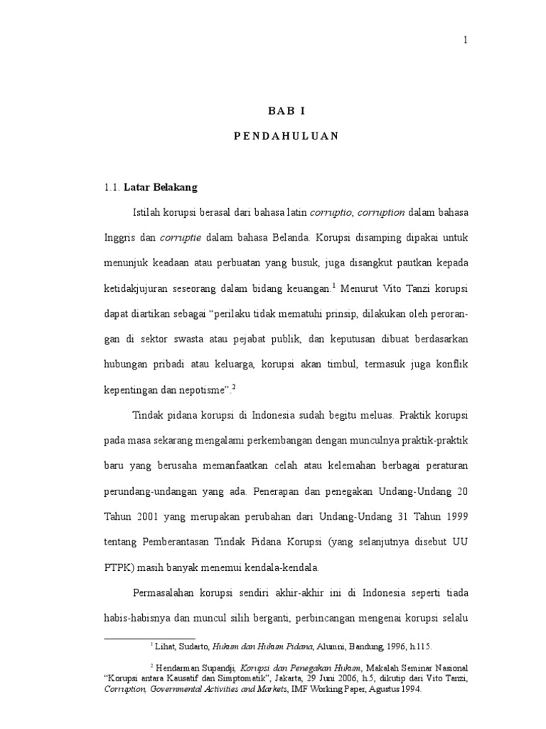 Pendahuluan Skripsi Gratifikasi Dan Suap