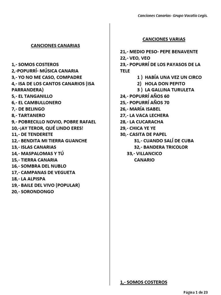 Cancionero Canciones Canariasa Letras Islas Canarias Cabra cancionero canciones canariasa letras