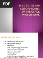 Basic Duties and Responsbilities of The Office Professional