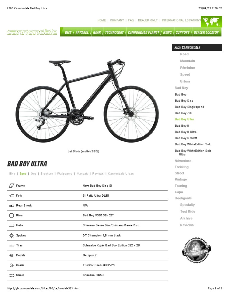 Bad Boy Ultra 2009 | PDF | Human Powered Vehicles | Human Powered