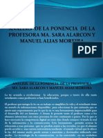 ANÁLISIS  DE LA PONENCIA  DE LA PROFESORA MA. SARA ALARCON Y MANUEL ALIAS MOREIRA.pdf