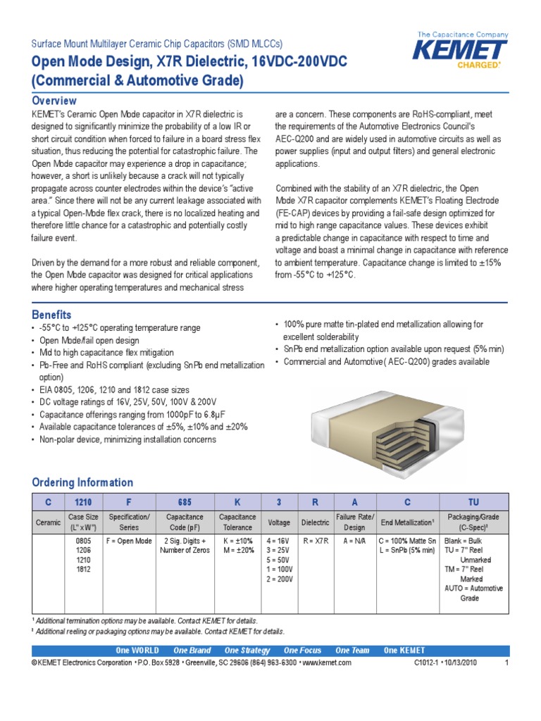 X7R Open Mode PDF | PDF | Capacitor | Electromagnetism