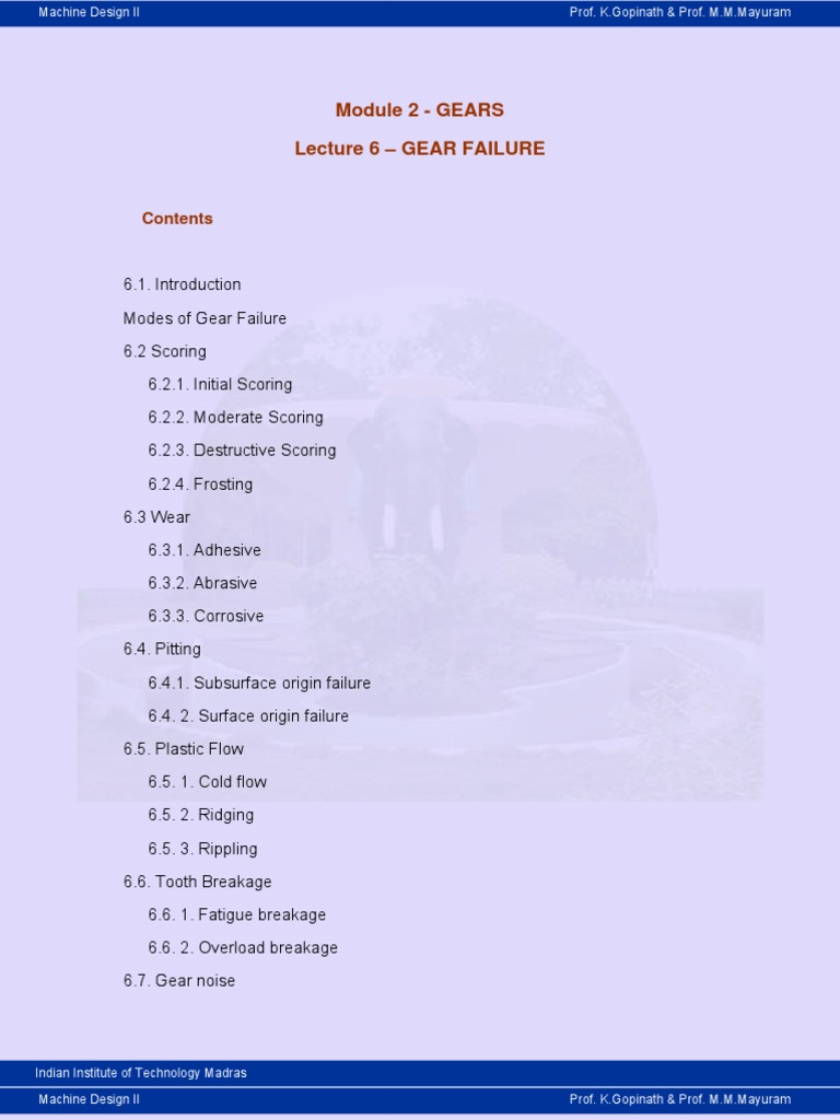Gear Failure Modes and Scoring Analysis | PDF | Business
