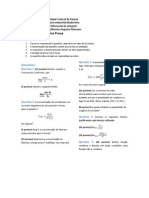 Prova 1 de Cálculo I - Engenharia Industrial Madeireira UFPR