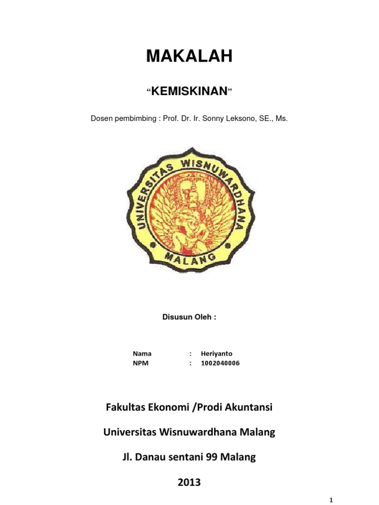 Contoh Makalah Kemiskinan