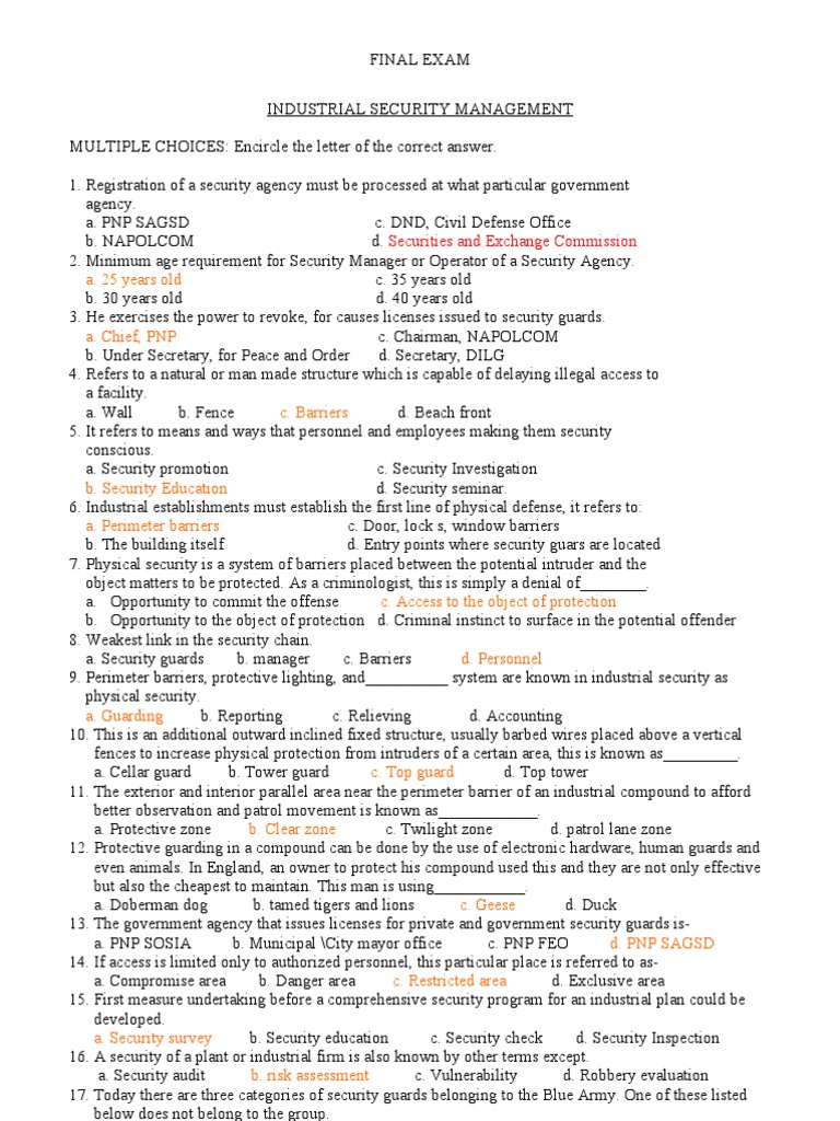 93316831 Industrial Security Management | Classified Information
