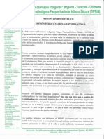 Pronunciamiento Públicoa La Opinión Pública Nacional e Internacional