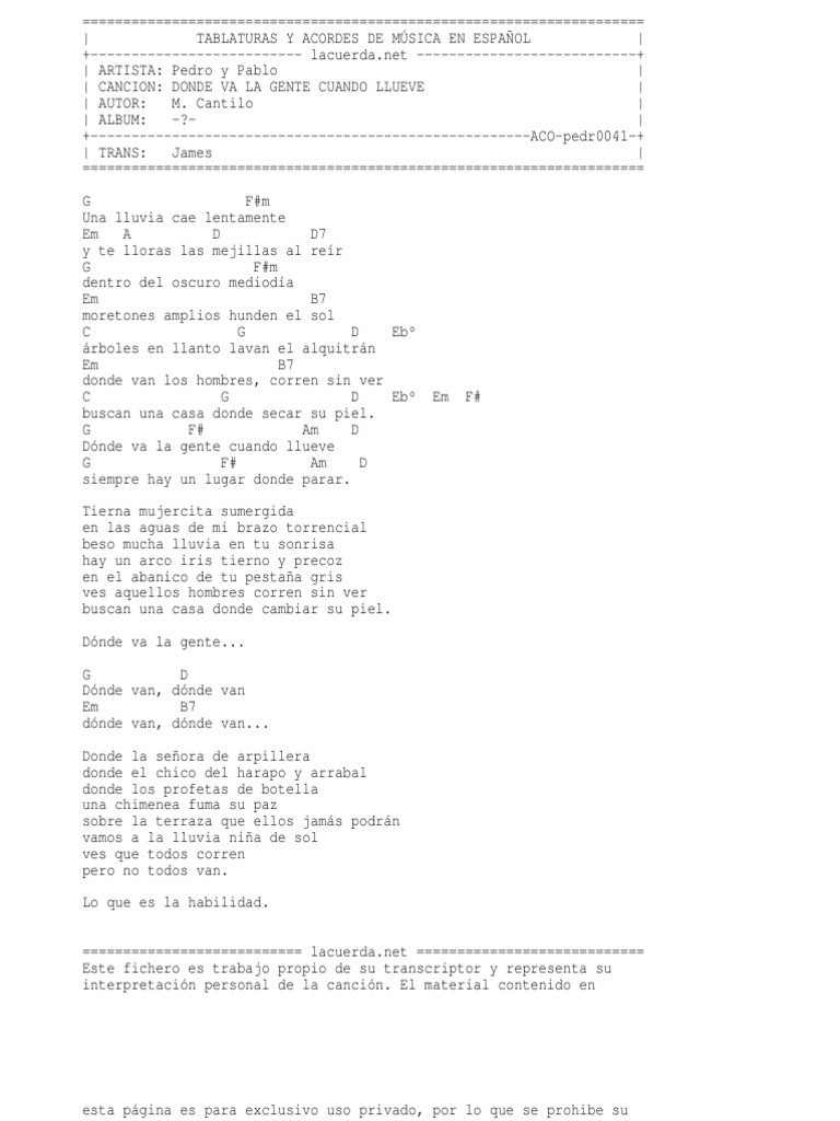 Donde Va La Gente Cuando Llueve