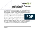 Carta abierta de Médicos Sin Fronteras