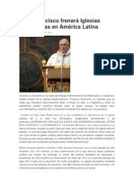 Papa Francisco frenará Iglesias Evangélicas en América Latina