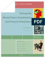 Genogram, MSE and Sensory Stimulation - Docxnd Sensory Stimulation
