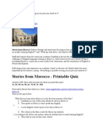 Stories From Morocco - Printable Quiz: Quiz With KEY Worksheet Teachersheet With KEY