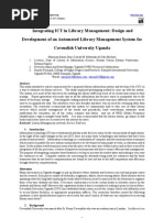 Integrating ICT in Library Management Design and Development of an Automated Library Management System for Cavendish University Uganda