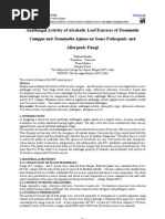 Antifungal Activity of Alcoholic Leaf Extracts of Terminalia