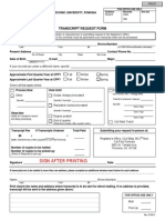 Sign After Printing: Transcript Request Form