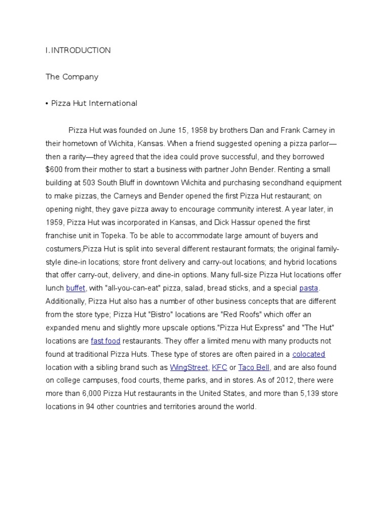 Pizza Hut Pdf Pizza Foods