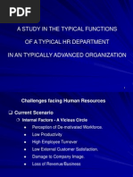 A Study in The Typical Functions of A Typical HR Department in An Typically Advanced Organization