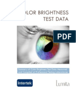 CLO - EMEA Color Brightness Test Data Summary