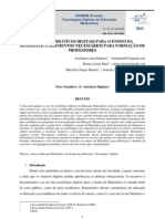 Recursos Didáticos Digitais para o Ensino Da Matemática: Elementos Necessários para Formação de Professores