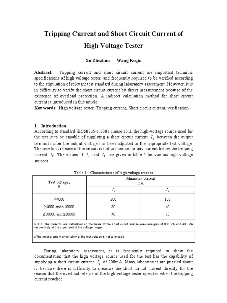 High Voltage Tester PDF Transformer Electrical Impedance
