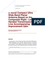 A Novel Compact Ultra Wide Band Planar Antenna Based on the Composite Right/Left-Handed Transmission Line Accompanying Improvement Gain