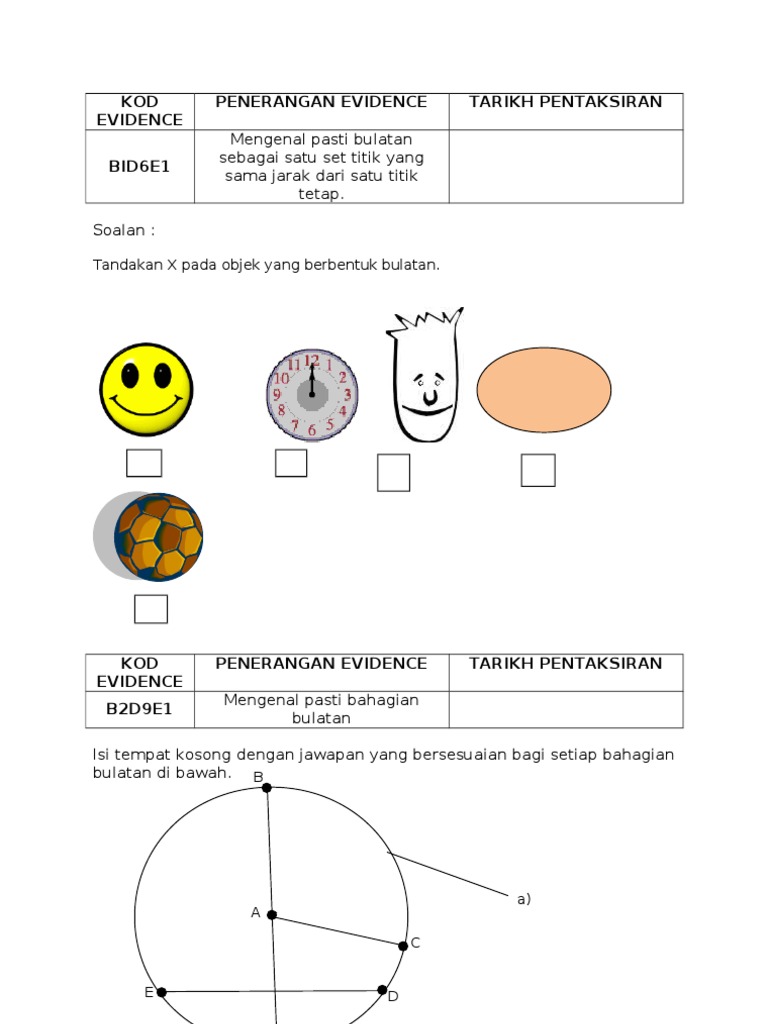 Contoh Eviden Bab Bulatan Tingkatan 2