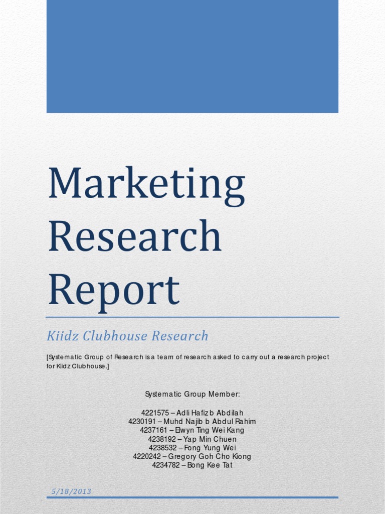 the marketing research report