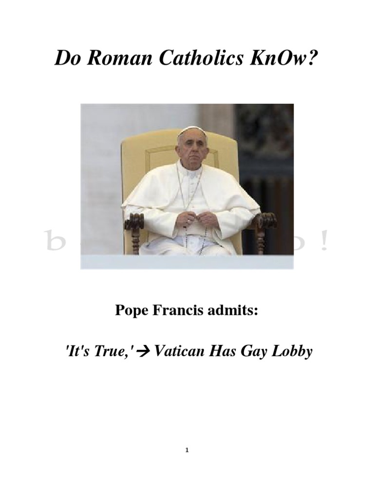 Do Roman Catholics KnOw Gay Priests Are Blackmailed in Vatcan | PDF