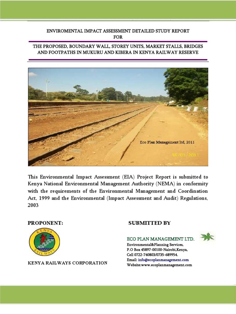 EIA for Mukuru & Kibera Railway Projects | PDF | Environmental Impact ...