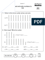 Read and Write Numbers To 100: C 94 - Tens - Units D 66 - Tens - Units