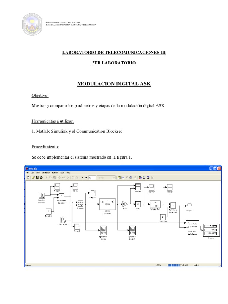 LABORATORIO 3 Modulación Digital ASK | PDF