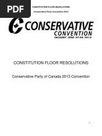 Constitutional Resolutions - 2013 Conservative Party of Canada Convention
