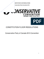 Constitutional Resolutions - 2013 Conservative Party of Canada Convention
