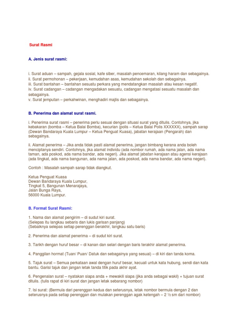 Surat Rasmi | PDF | Hukum