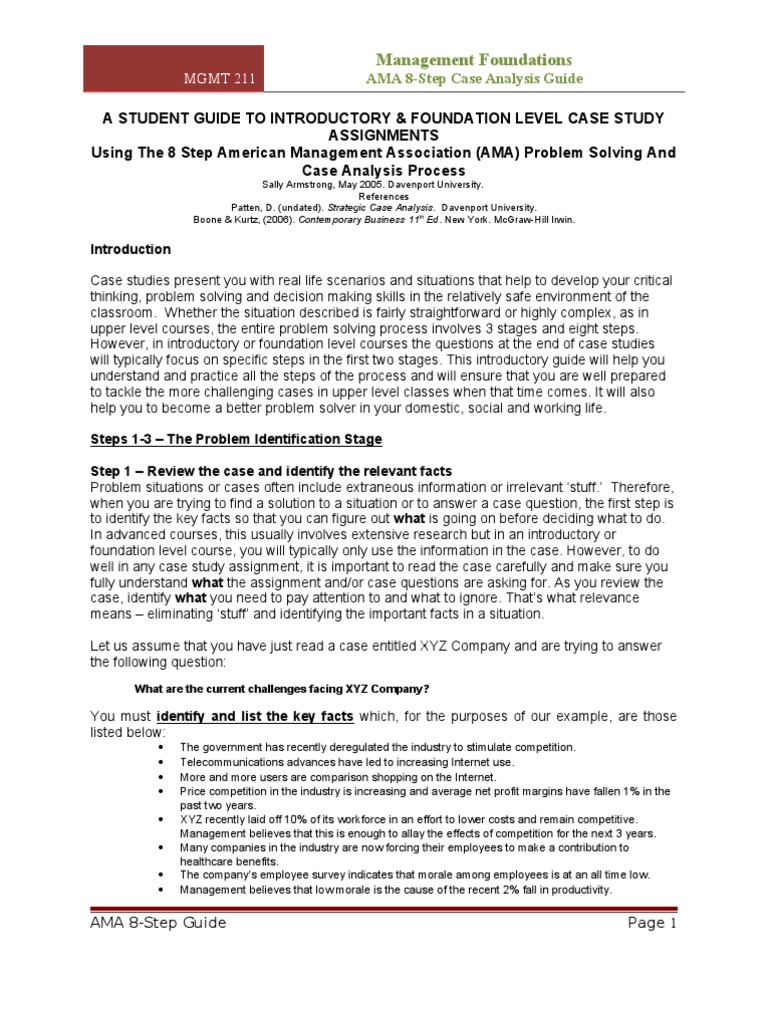 Intro to AMA Case Analysis Guide | PDF | Layoff | Employment