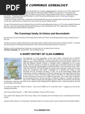 Cummings Family Tree