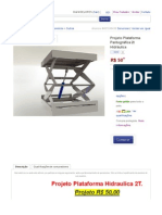 Projeto Plataforma Pantográfica 2t Hidráulica - R$ 50,00 no MercadoLivre