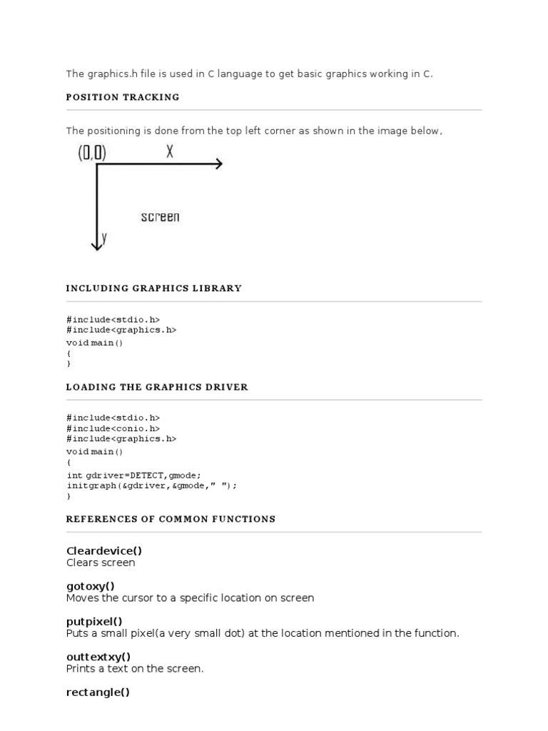 The Graphics.h File Is Used in C Language To Get Basic Graphics Working ...