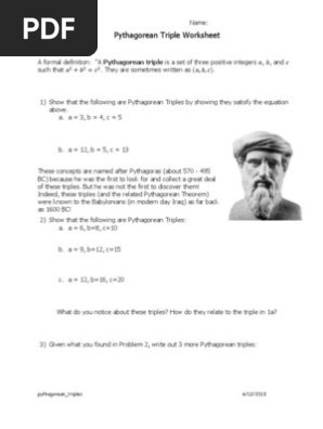 Pythagorean Theorem Triples Problems