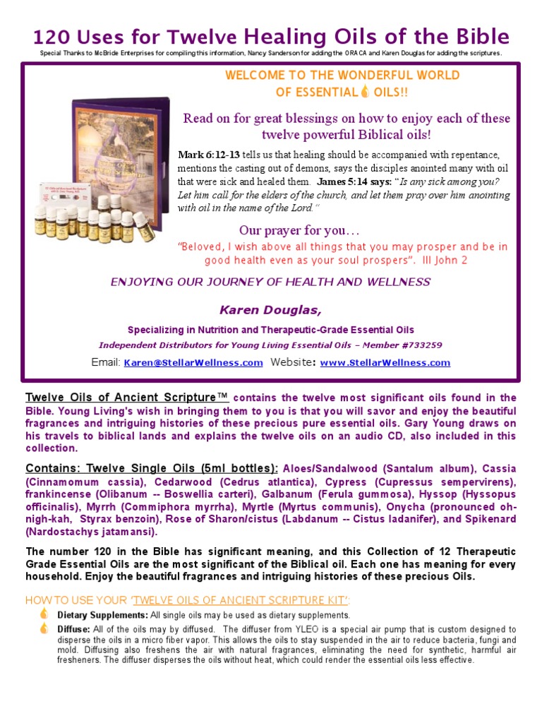 Healing Oils of the Bible 120 Uses of 12 Oils Wellness