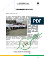 Comunicado de Prensa: Asociación de Empleados de La Contraloría General de Medellín Personería Jurídica #000130 de 2002