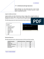 Fortran 77 Relational and Logic Operators