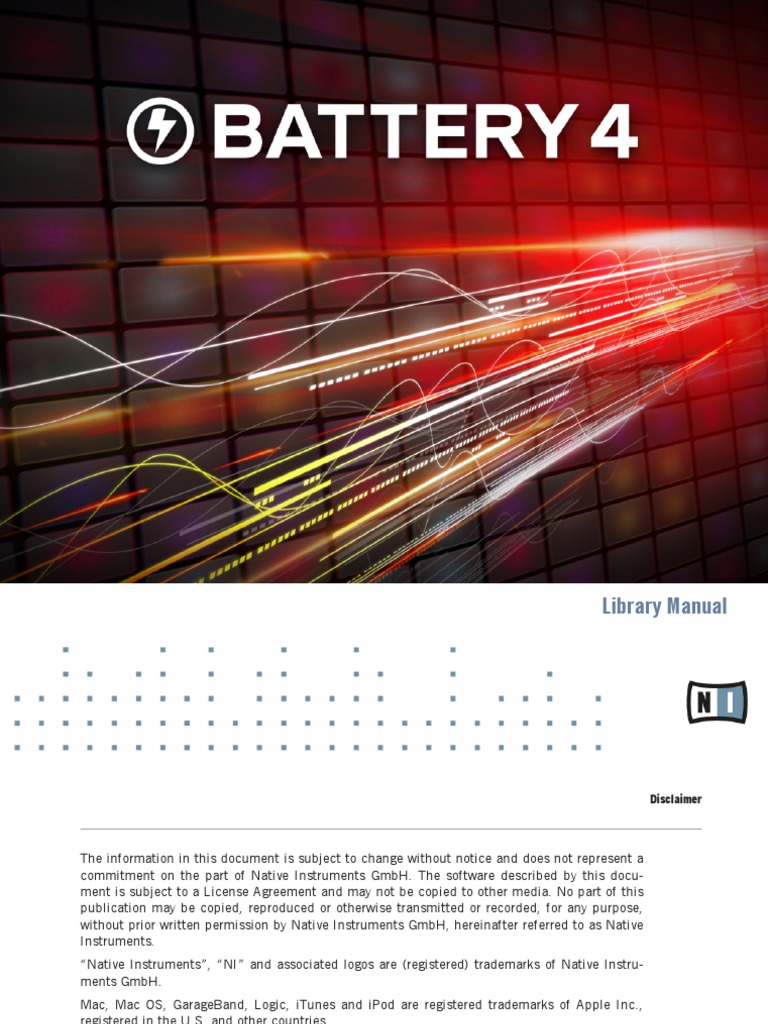 Battery 4 Library Manual English Entertainment (General) Computing