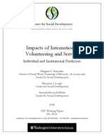 Impacts of International Volunteering: Institutional and Individual Predictors