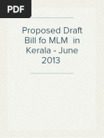 Proposed Draft Bill fo MLM  in Kerala - June 2013 