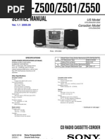 Download Sony Cfd z500 z501 z550 Service Manual by Oscar Dalis SN147512092 doc pdf